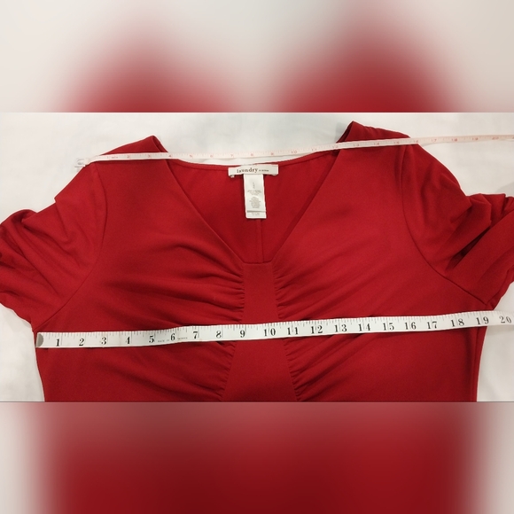 laundry by design Dark Red Ruched Bodycon Dress Size L - Picture 9 of 12